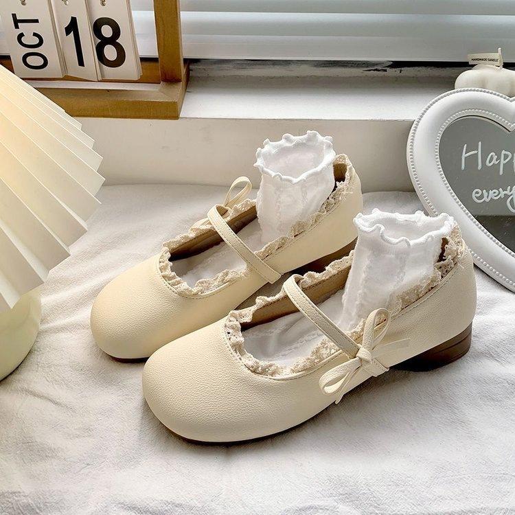 French Retro Mary Jane Small Leather Shoes Autumn New Models with Skirts Gentle Temperament Shallow Mouth Single Shoes