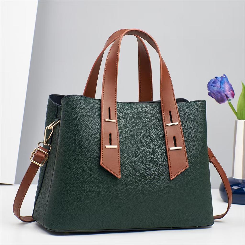 Versatile handbag Fashion temperament Crossbody bag Lychee pattern mother bag Daily commuter shoulder bag