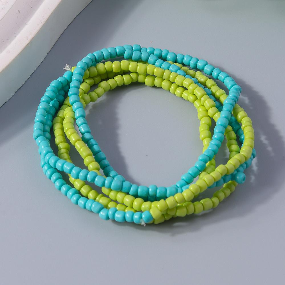 Fashion Bohemian Colorful Beads Bracelet Multi-layer Handmade Beaded Bracelets Women Girls Party Holiday Jewelry Gifts