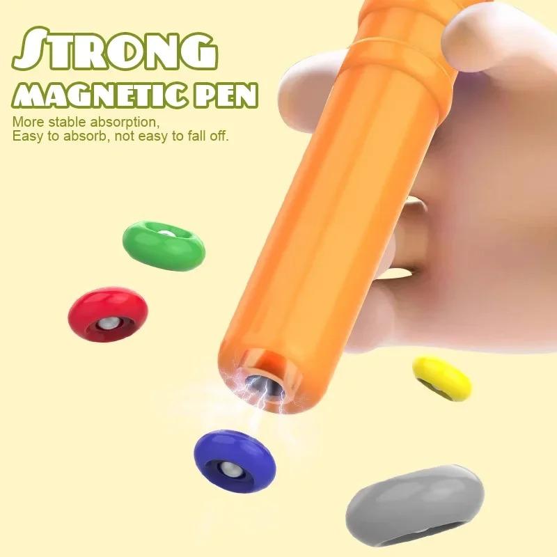 Magnetic Puzzle Game Board Pen Moving Beads Montessori Colors Sorting Number Matching Sensory Play Educational Toys for Kids