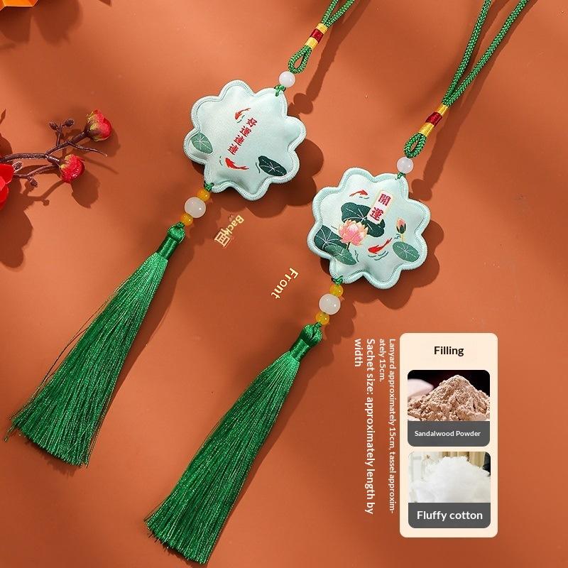 Latest Dragon Boat Festival Traditional Chinese Style Floral Sachet Embroidery  Kit (With Fragrance) DIY Car Pendant