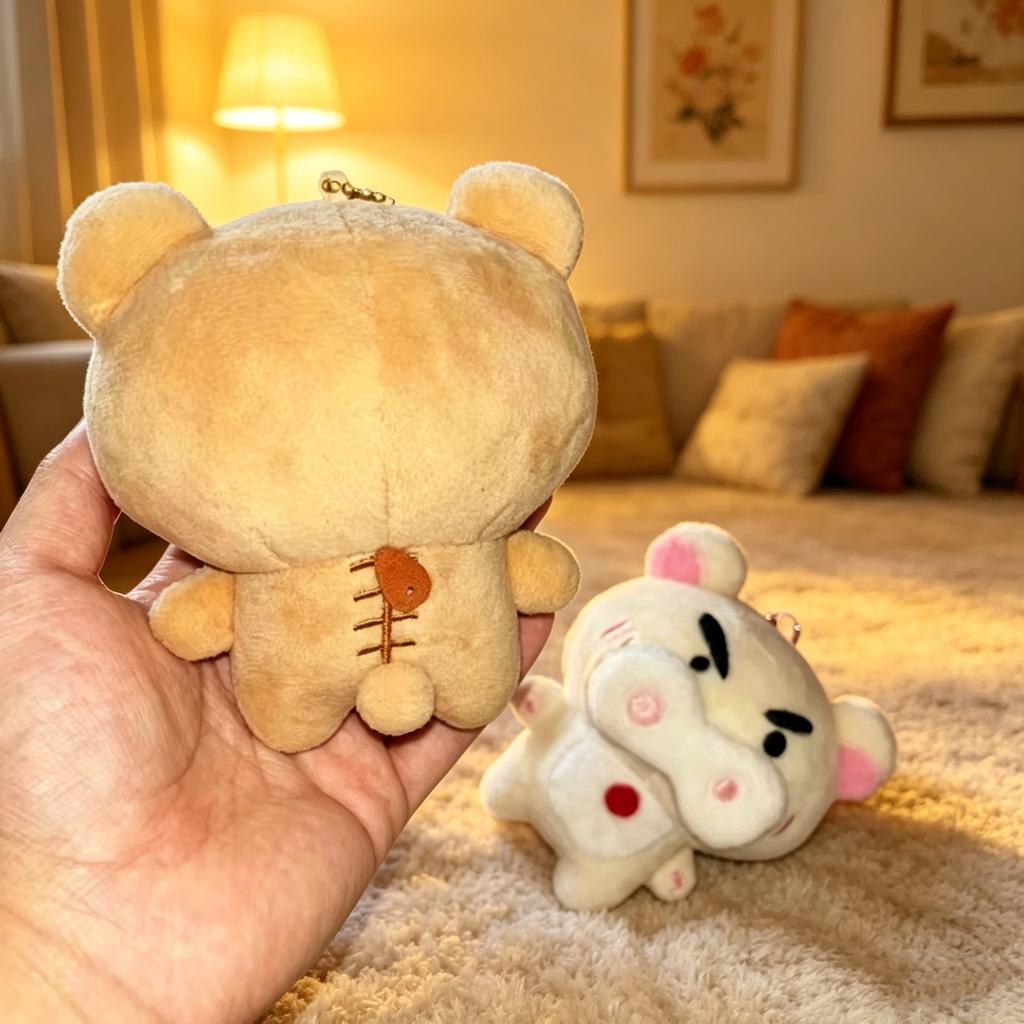 New Cute Bear Pig Plush Keychain Funny Expression Soft Toy Pendant Cartoon Doll Kawaii Decor Bag Xmas Cute Gift For Friends Kids