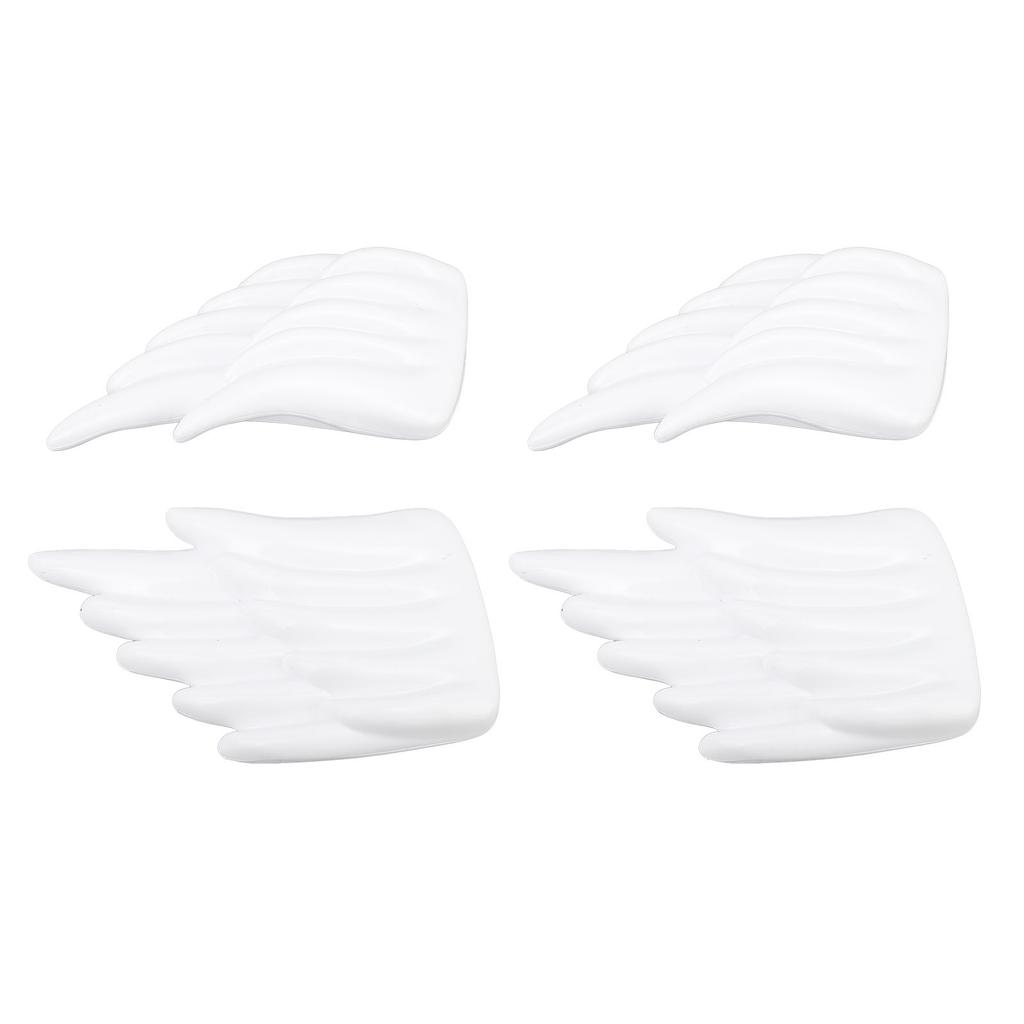 2 Pairs Shoe Wing White ABS Washable with Buckle Wing Shoe Attachment Accessory for Decoration