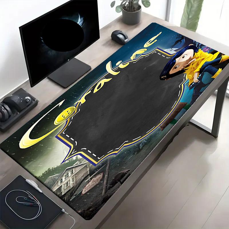 Coraline Print Mouse Pad, Anti‑Slip Desktop keyboard Mat, for PC Laptop Gaming Working Daily Use, Cool Festival Surprise Gift