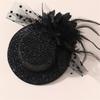 20s Theme Party Mesh Fascinator Hat Hair Clip with Flower Clipon Hat Masquerades Cocktail Party Dressingup Accessories
