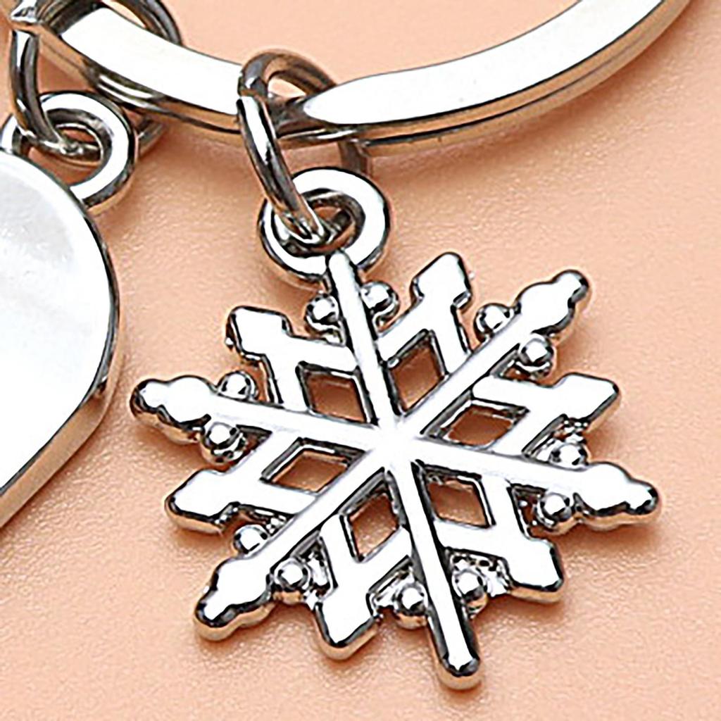 Metal Snowboard Snowboarder Keychain Snowboarding Keychain Snowboard Key Ring Snowflake Pendant
