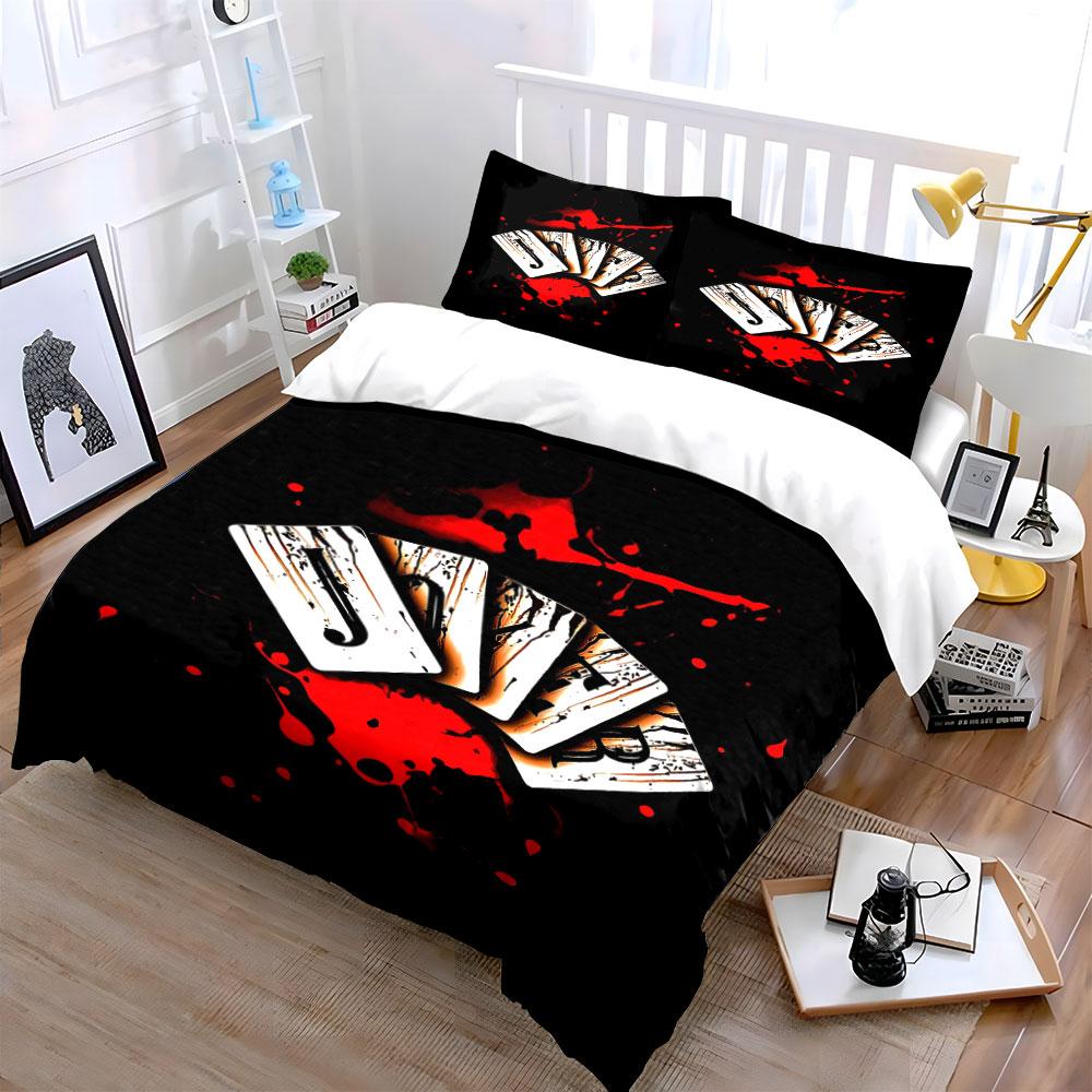 Playing cards with blood. Bedding sets Duvet cover sets Duvet covers Pillowcases(1 * Duvet Cover 2 * Pillowcases, without duvet insert)