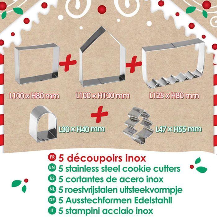 Cookie Cutter Set - ScrapCooking - Gingerbread House - Stainless Steel - 5 Pieces - Various Dimensions