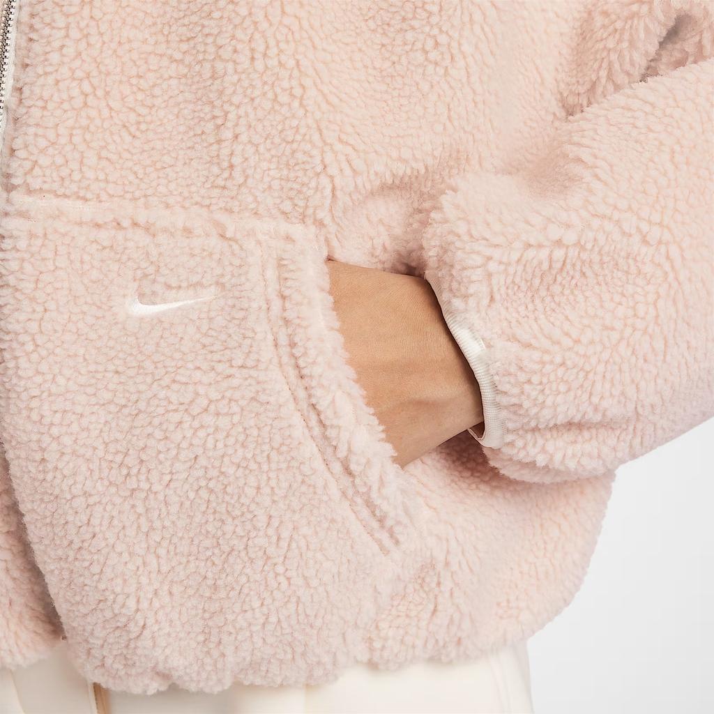 Nike Sportswear Jackets Women's Sand Rock Gray Pink/Sail White/Sail White Stand Collar Thickened Other HV2071-667