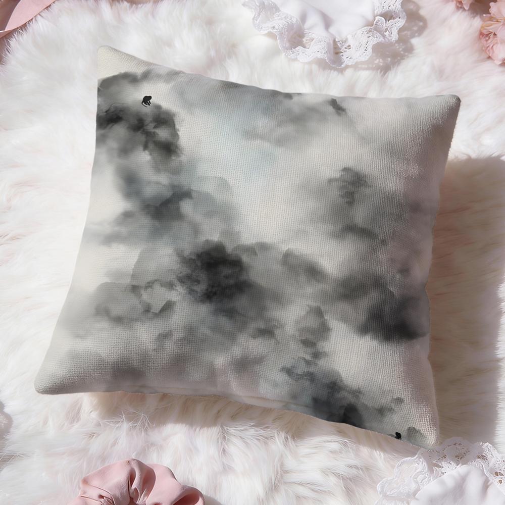 Ink Wash Texture Cushion Cover Premium Comfort Reversible Pillow Cove Two in One Design for Any Room  Car Interior