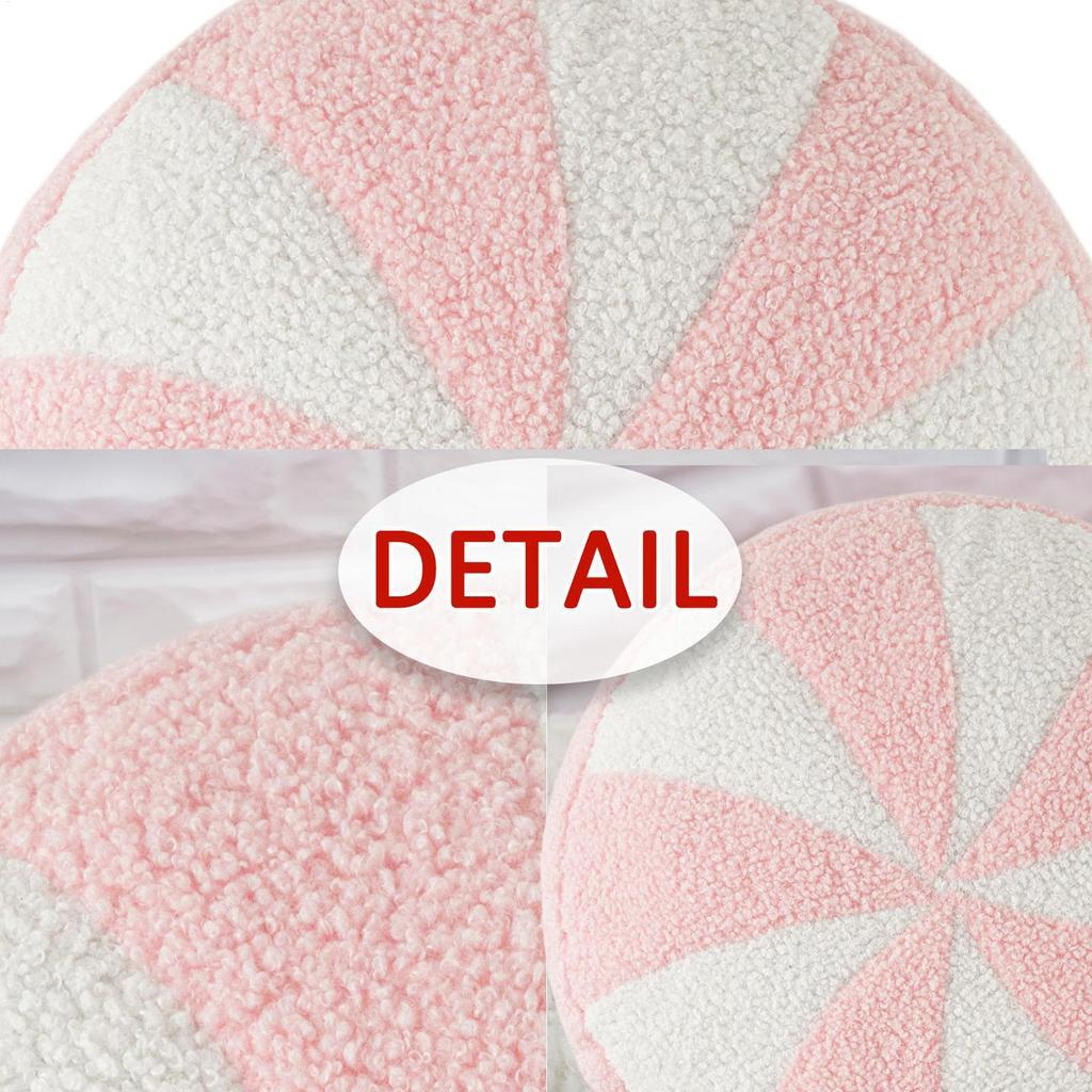 2026 Christmas Candy Plush Pillows 36cm Holiday Theme Decorative Cushion for Chair Bedroom, Living Room Dorm Apartment