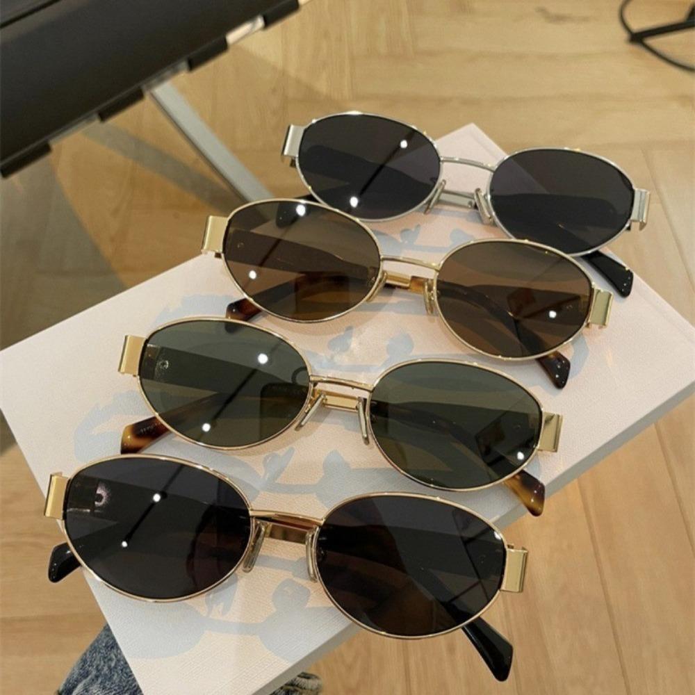 Retro Oval Sunglasses for Women Men Trendy Sun Glasses Classic Shades UV400 Protection Fashion Sun Glasses