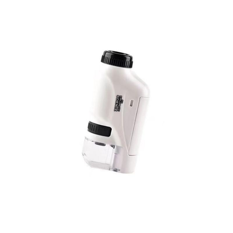 Mini Pocket Microscope Kit 60 To120x Portable Laboratory Microscope with LED Light for Kids Science Experiment Utensils