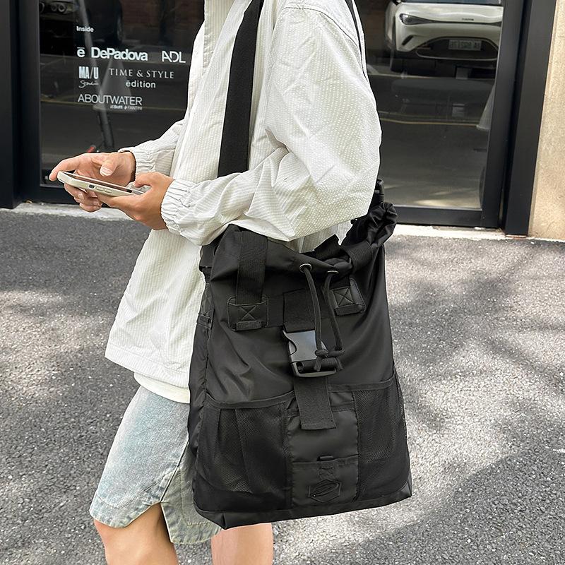Trendy Brand Functional Shoulder Bag Men'S Large-Capacity Commuter Backpack Retro Original Style Handbag Student Messenger Bag