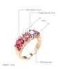 New Vintage Purple Natural Zircon Ring For Women Wide  Rose Gold Rings Ethnic Wedding Jewelry Daily Party Accessories