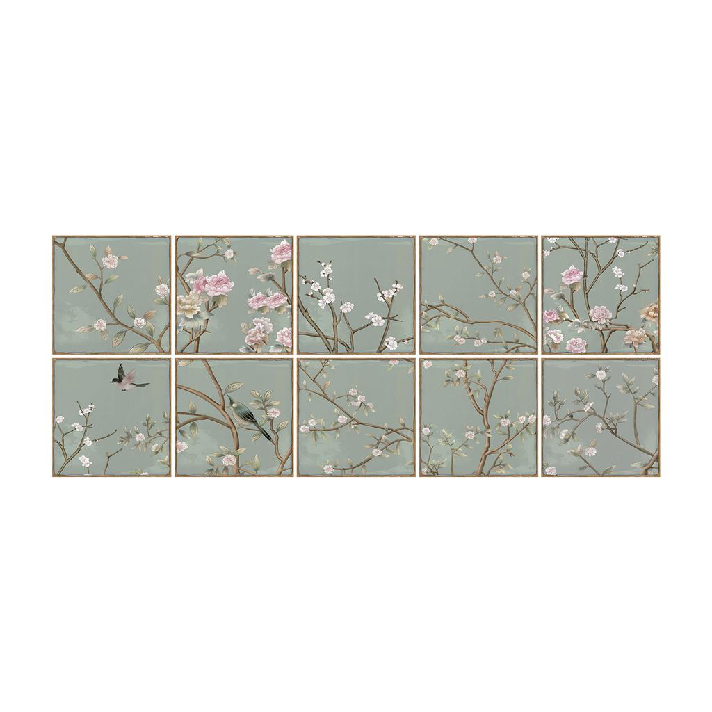 Retro Butterfly Hand-Painted Brick Beautiful Seam Sticker Wall Sticker Kitchen Bathroom Crystal Thickened Waterproof And Moisture-Proof Wallpaper Wall