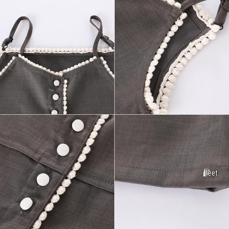 Montagut Girls' Pearl Button Vest & Wide Leg Pants Set