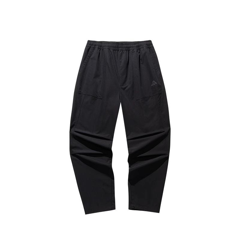 Anta Outdoor Series Earth Shell 2.0 Solid Color Mid-Waist Lace-Up Comfortable Breathable Versatile Loose Knit Sports Pants Men Bottoms 952516502-6