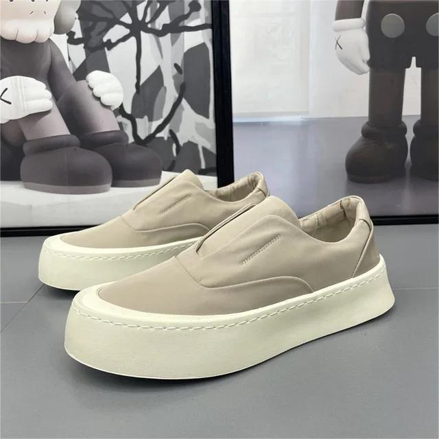 Men's Shoes 2025 New Fashionable Casual Shoes Outdoor Versatile Breathable Canvas Shoes Thick Soled One Step Men's Shoes