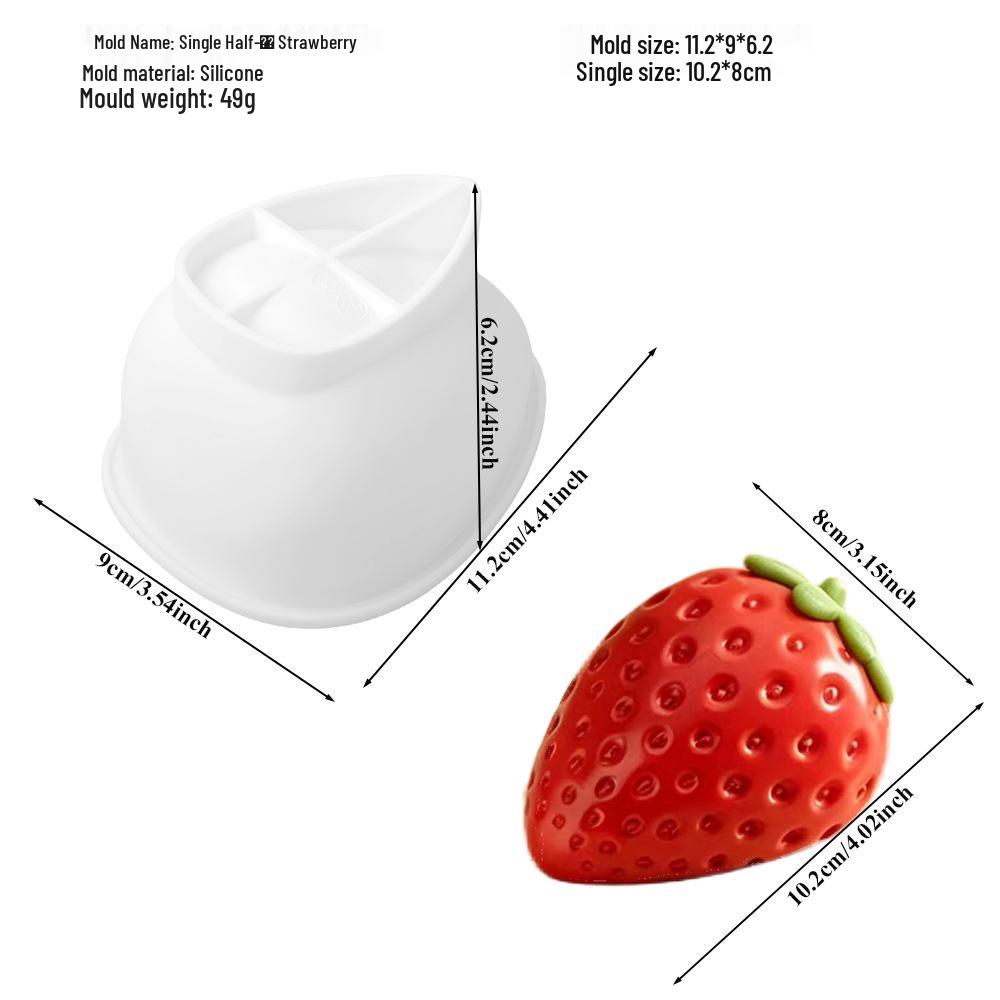 Moldes de Silicona para Mousse de Fruta 3D: Pera, Manzana, Piña, Melocotón, Durian, Frambuesa.