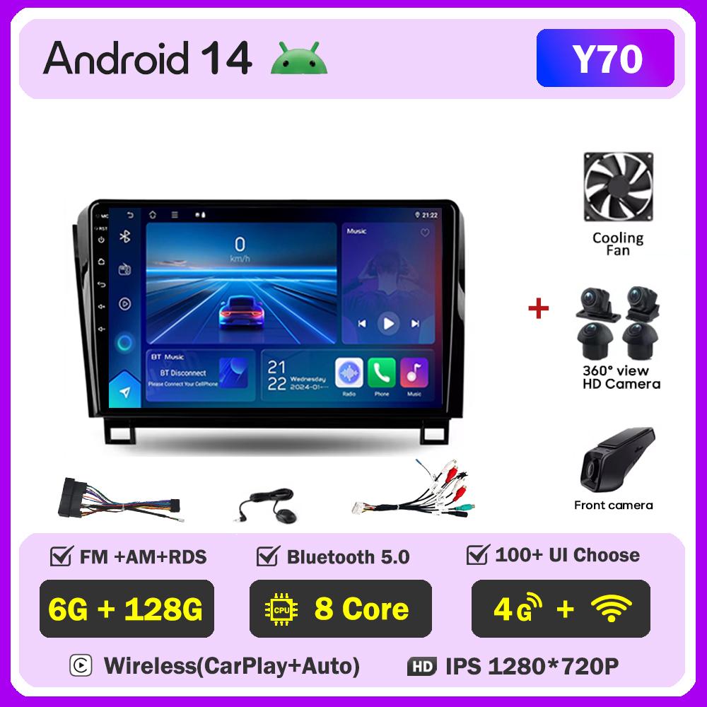 Car Radio For Toyota TundraXK50 2007-2013 Android 14 Multimedia Player Intelligent Car Systems Touch Screen GPS Navigation  DSP