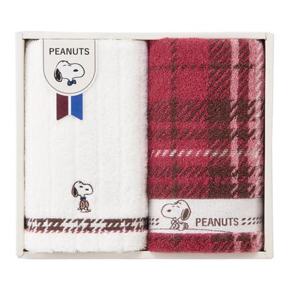 Nishikawa Snoopy Gift Towel Check Tea Made In Gift TT84303051 Set, 34x74cm, Washable, Pattern, Time, Relaxing, Gift, PEANUTS, Japan, PN4652, Check,