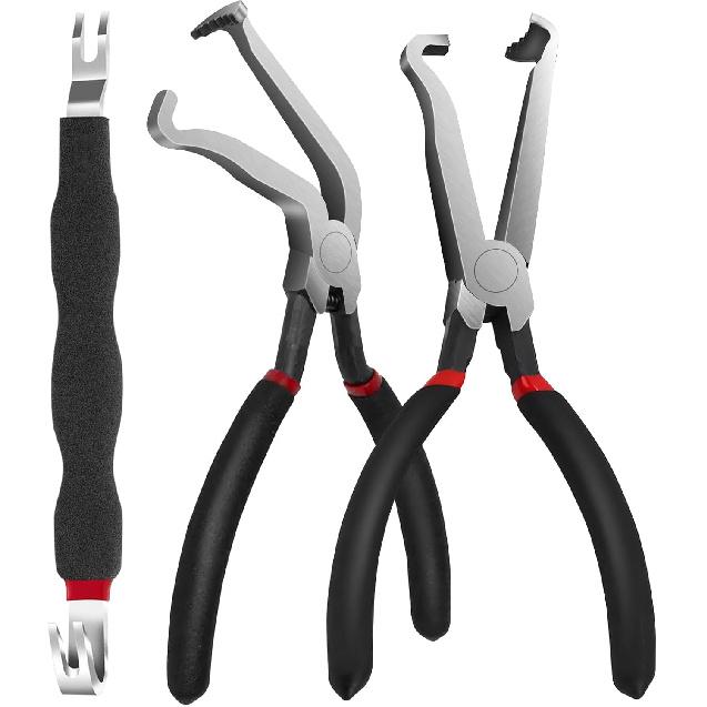 3Pcs Electrical Disconnect Pliers Tool Set For Cars Automotive 1*Straight &1*60 Degree &1Pcs Electrical Connector Separator Fuel Line Disconnect Tool