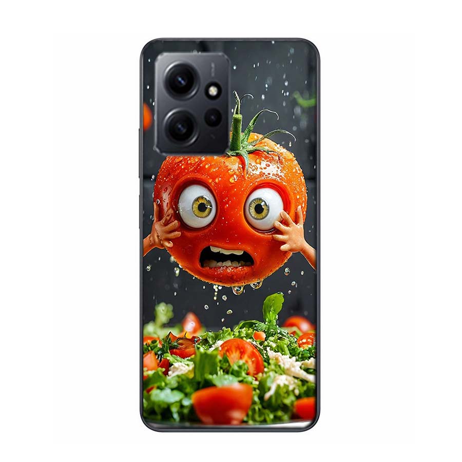 Angry Tomatoes Phone Case For Redmi 12 13C 12C 15C 9 10 10C Note 13 Pro Plus 14 15 Pro 9T 9C 9A TPU Soft Cover Clear Cell Cases
