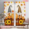 2pcs 2D Flat Printing Window Curtains Hello Fall Gnomes Pumpkins Polyester Without Electricity Birthday Party Perfect for Home &