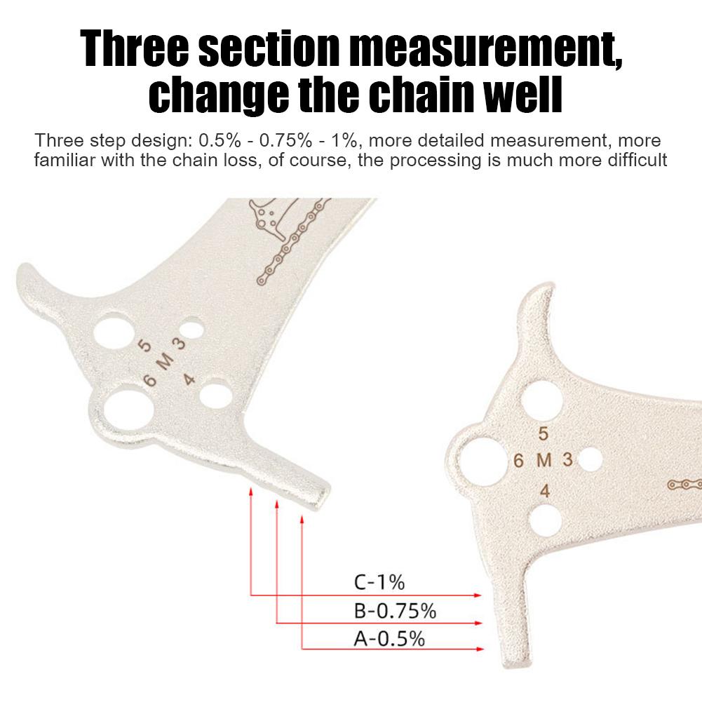 Mountain Road Chain Wear Indicator Checker Bike Cycling Gauge Measurement Ruler