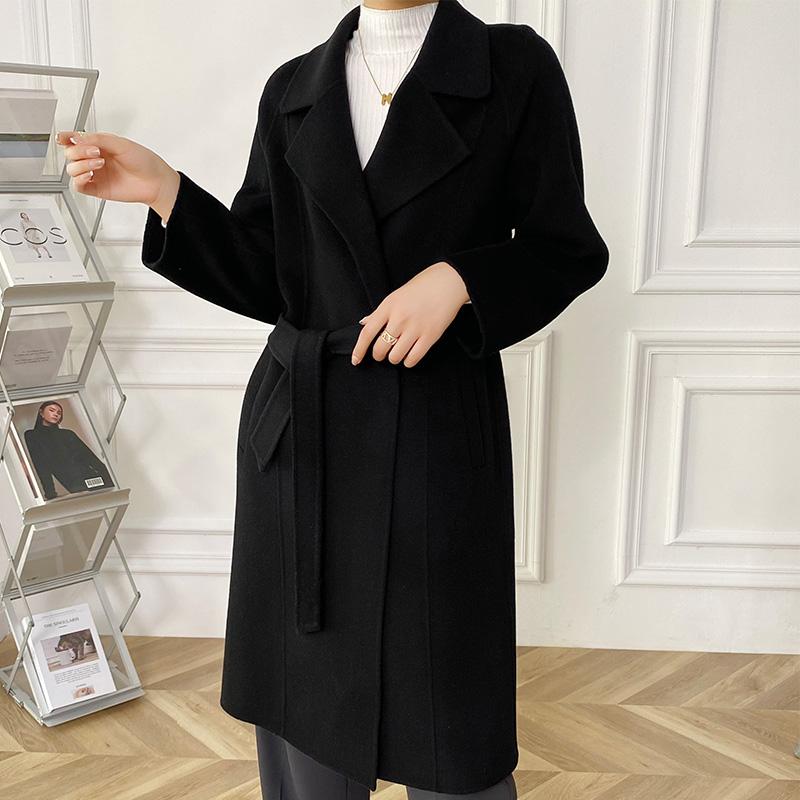 100% Wool Women Coat MODERN NEW SAGA Autumn Wool Long Coat Handmade Pea Coat Winter Warm Wool Long Jacket Overcoat