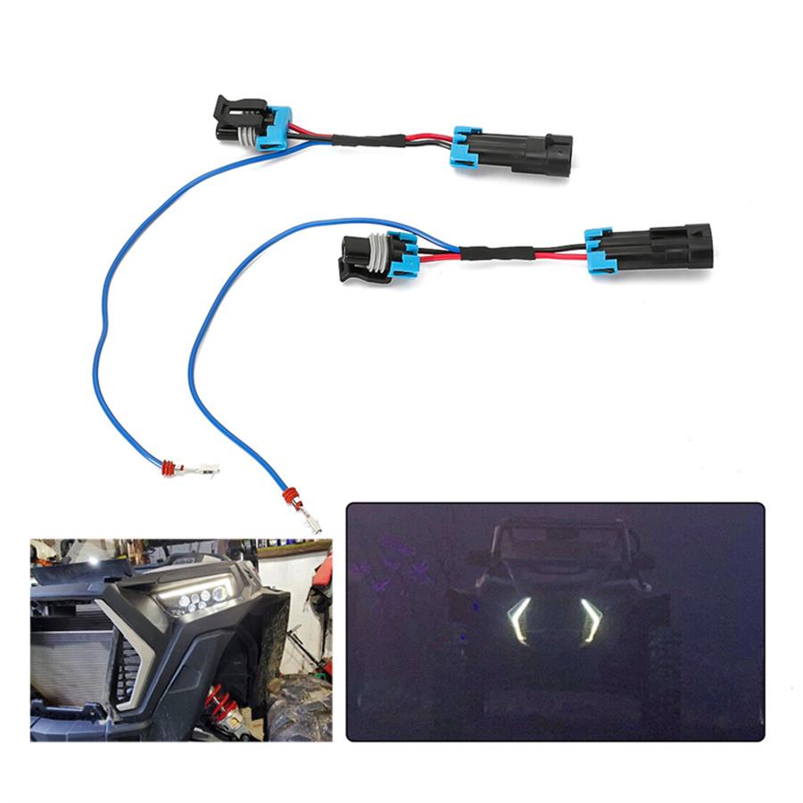 2 x Eyebrow Wiring Harness Fang Lights Cable For Polaris RZR Turbo S XP4 1000 XP