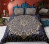 Bohemian Mandala Printed Home Bedding Set, Bedroom Soft Duvet Cover, Pillowcase, 2 or 3 Pieces Full Size Home Decoration