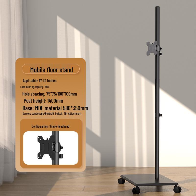 Mobile Liftable Workstation Stand with Keyboard Tray & Rotating Telescopic Arm Mount