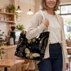 Vintage Dark Moth Print Tote Bag Elegant Casual Large Capacity Shoulder Bag for Daily Commute Shopping