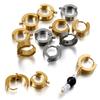10Pcs/Lot Gold Color Stainless Steel Round Earrings Hoop Earring Clip with Round Loop Ring for DIY Jewelry Making Accessories