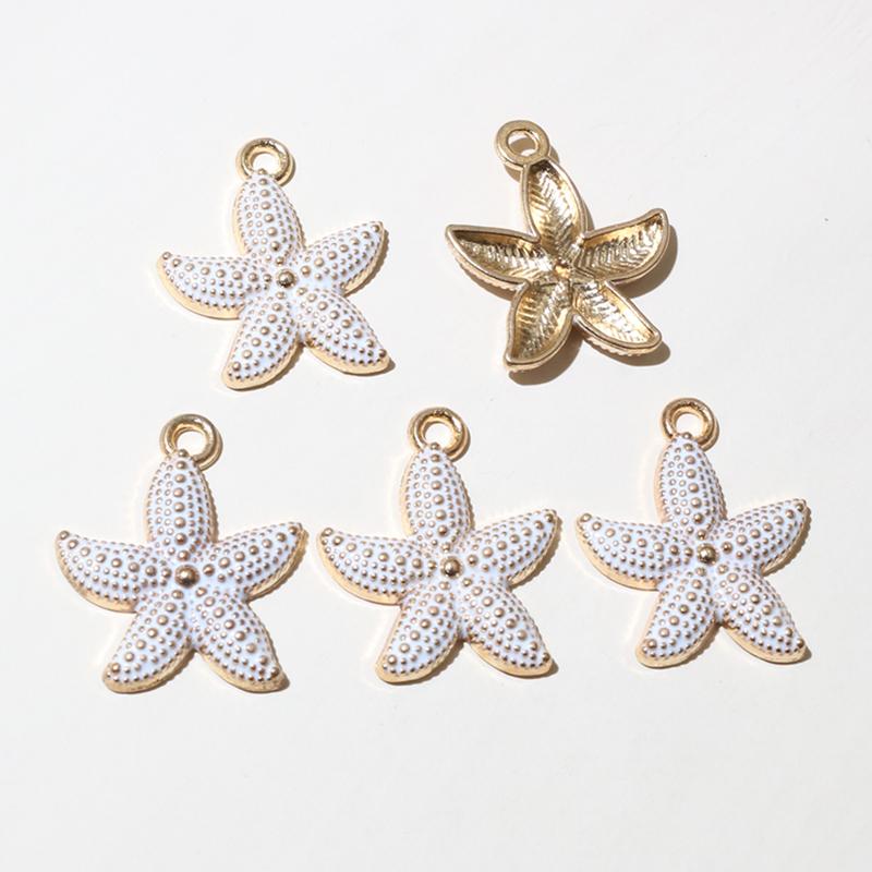 20pcs Enamel Starfish Charms Pendant 23x19mm Alloy Metal Crafts for Earrings Necklace Bracelet DIY Jewelry Making Accessories