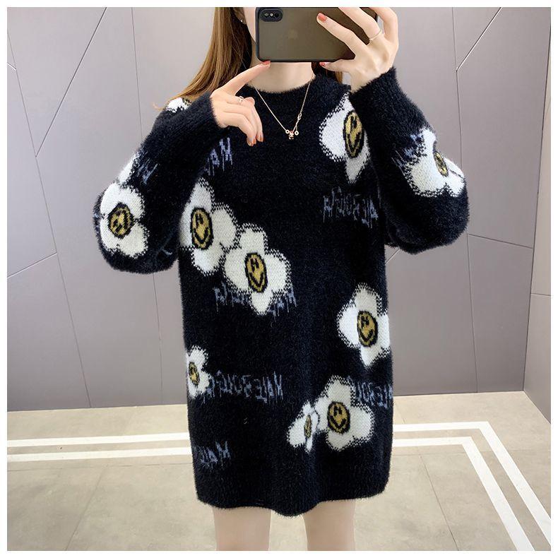 WTEMPO Women Long Sleeve Pullover Sweater Soft Comfortable Jumper Fashion Knitwear Loose Sweater