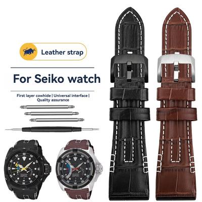 Ægte Læder Urrem til Seiko VELATURA/SRH013/SPC007J1 | 26mm Herre Erstatningsrem | Ur Tilbehør