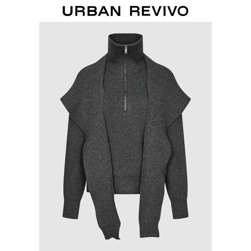 UR Women's Autumn High-Neck Shawl Knit Sweater