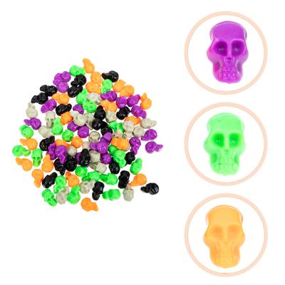 100 Pièces Jouets Décoration Crâne Mini Accessoires Têtes Film d'Horreur Halloween Faux Ornement Artisanat Effrayant
