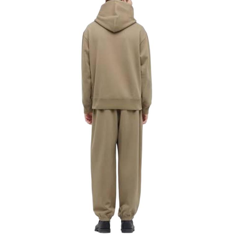 Uniqlo Solid Color Hooded Pullover Sweatshirt Unisex Sweatshirt Khaki 442459-33