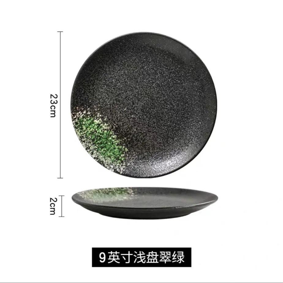Ceramic Dinner Plates Creative Japanese Style Glaze Round Steak Salad Fruit Dessert Food Plate Kitchen Tableware Gift