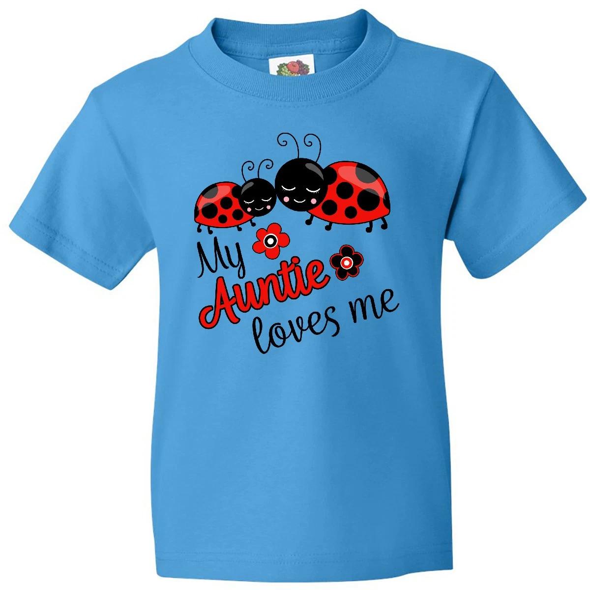 

Inktastic My Auntie Loves Me With Cute Lady Bugs Youth kids boys T-Shirt Family Aunt Niece 160
