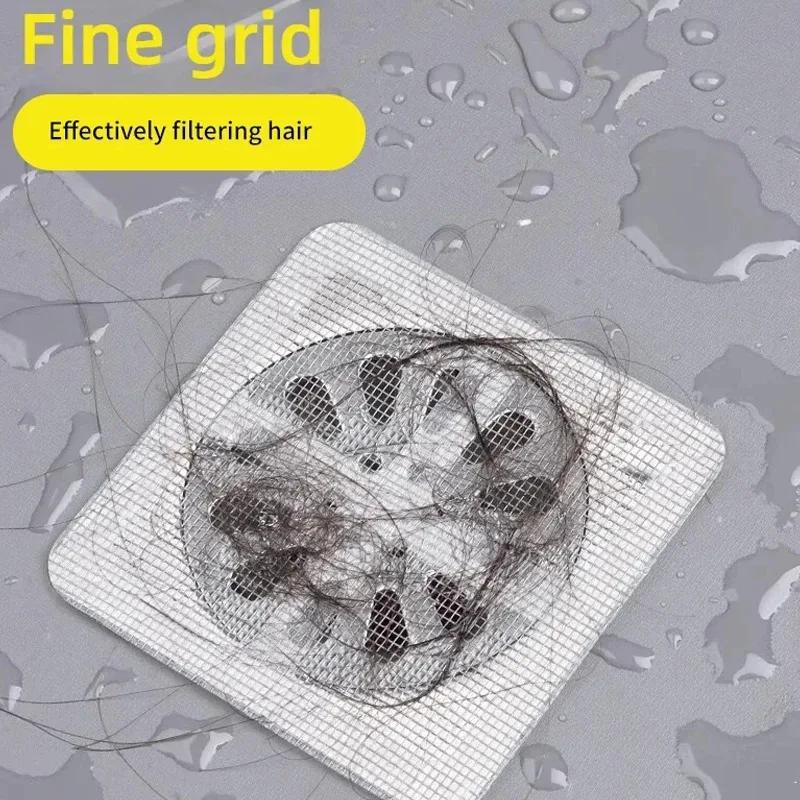 50pcs Disposable Shower Drain Hair Catcher Mesh Shower Drain Covers Floor Sink Strainer Filter Hair Stopper For Bathroom