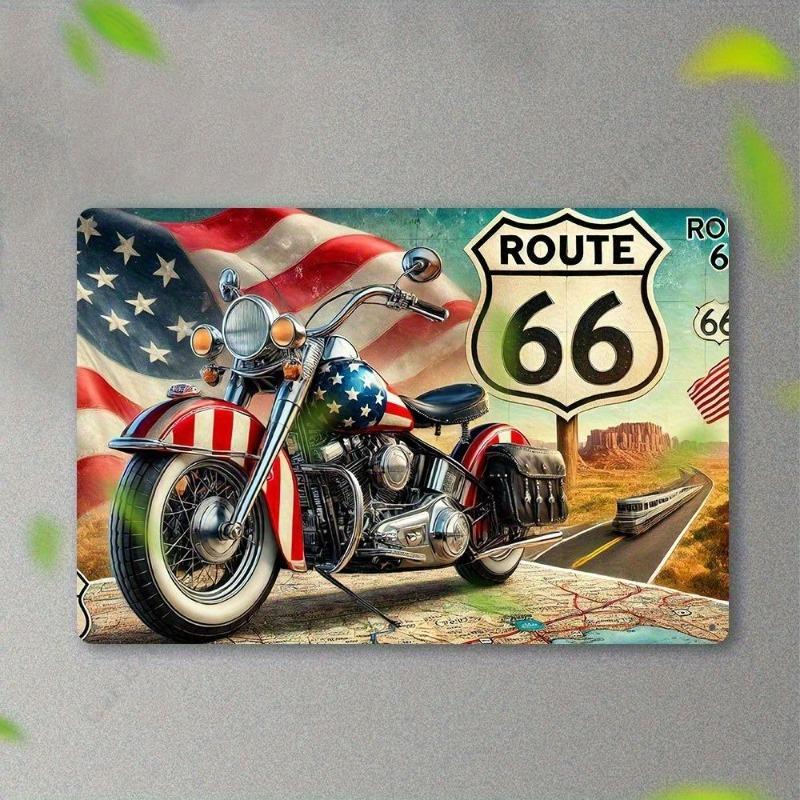 Motorcycle Metal Wall Sign, Garage Bar Decor 20x30cm