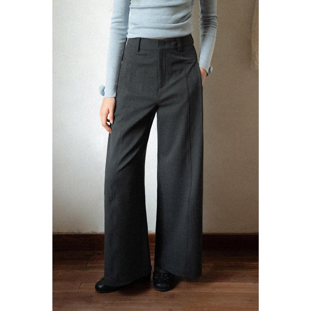 EGGKA High-Waisted Loose Straight-Leg Pants for Spring and Fall