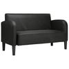2 Seater Sofa Black 110 cm Faux Leather