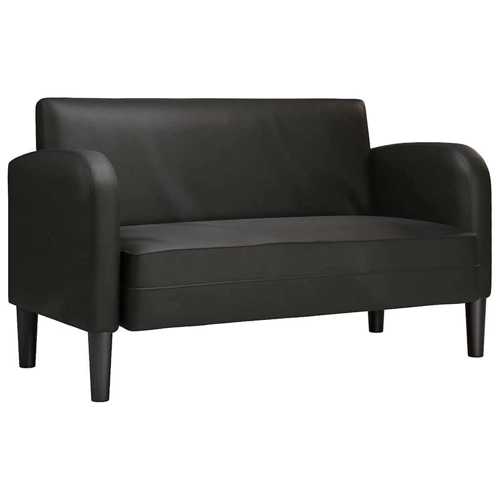 2 Seater Sofa Black 110 cm Faux Leather
