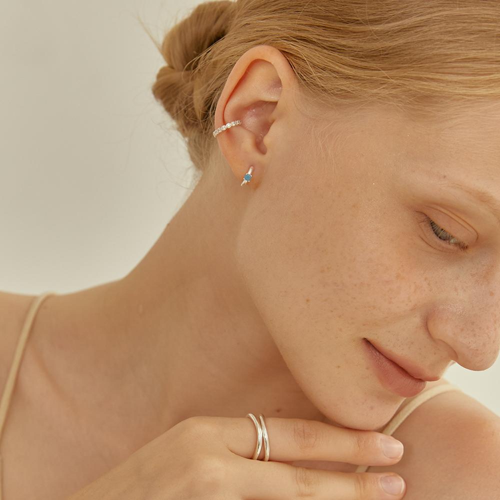 Lunne Silver Flower Dot Q Ear Cuff #Lse06